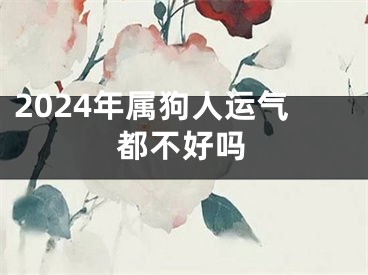 2024年属狗人运气都不好吗