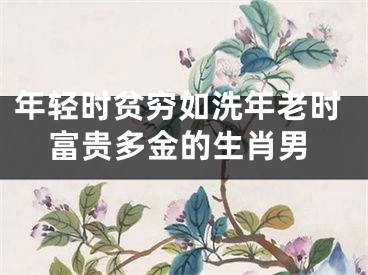 年轻时贫穷如洗年老时富贵多金的生肖男