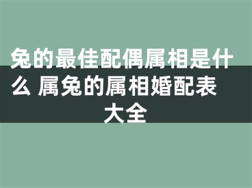 兔的最佳配偶属相是什么 属兔的属相婚配表大全