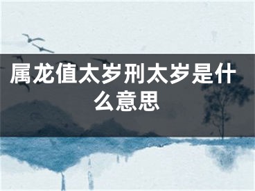 属龙值太岁刑太岁是什么意思