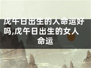 戊午日出生的人命运好吗,戊午日出生的女人命运