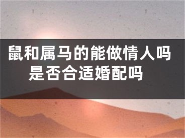 鼠和属马的能做情人吗 是否合适婚配吗