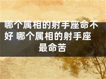 哪个属相的射手座命不好 哪个属相的射手座最命苦