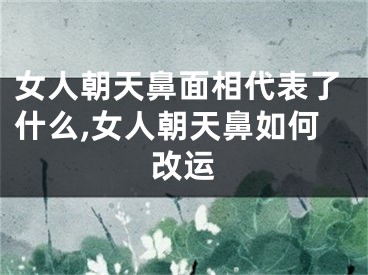 女人朝天鼻面相代表了什么,女人朝天鼻如何改运