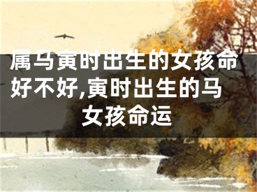 属马寅时出生的女孩命好不好,寅时出生的马女孩命运