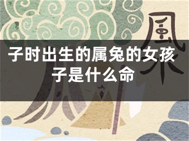 子时出生的属兔的女孩子是什么命