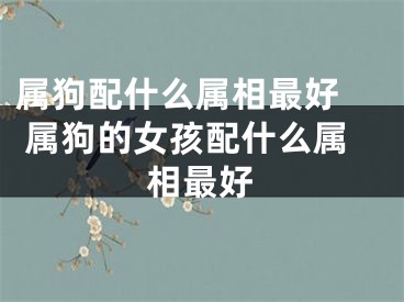 属狗配什么属相最好  属狗的女孩配什么属相最好
