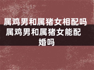 属鸡男和属猪女相配吗 属鸡男和属猪女能配婚吗