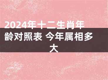 2024年十二生肖年龄对照表 今年属相多大