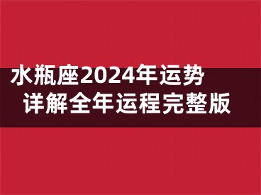 水瓶座2024年运势详解全年运程完整版