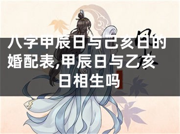 八字甲辰日与己亥日的婚配表,甲辰日与乙亥日相生吗