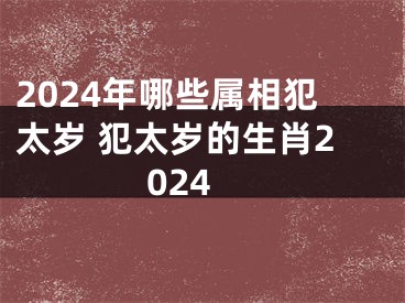2024年哪些属相犯太岁 犯太岁的生肖2024