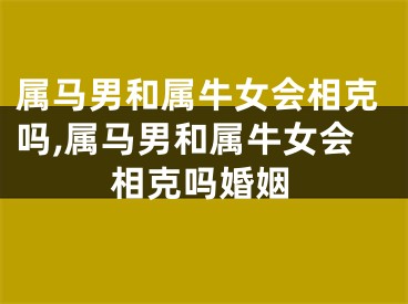 属马男和属牛女会相克吗,属马男和属牛女会相克吗婚姻