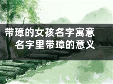 带璋的女孩名字寓意 名字里带璋的意义