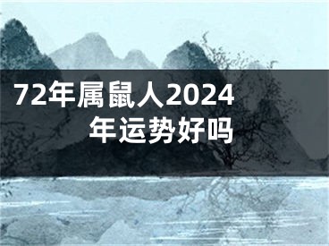72年属鼠人2024年运势好吗