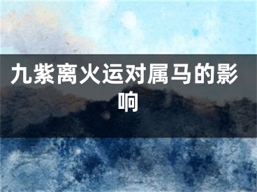 九紫离火运对属马的影响