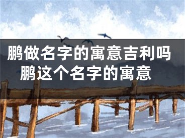 鹏做名字的寓意吉利吗 鹏这个名字的寓意