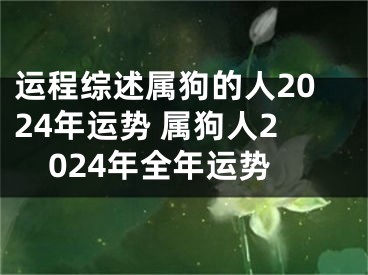 运程综述属狗的人2024年运势 属狗人2024年全年运势