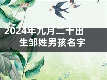 2024年九月二十出生邹姓男孩名字