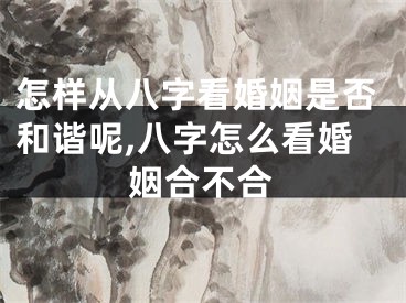 怎样从八字看婚姻是否和谐呢,八字怎么看婚姻合不合