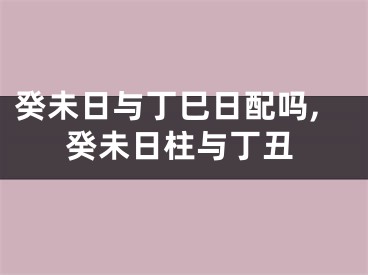 癸未日与丁巳日配吗,癸未日柱与丁丑