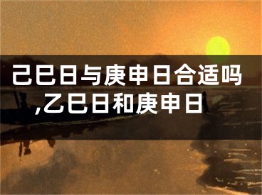 己巳日与庚申日合适吗,乙巳日和庚申日
