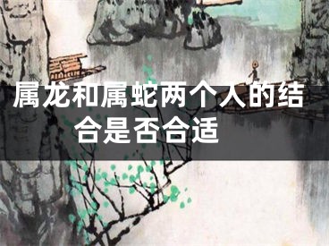 属龙和属蛇两个人的结合是否合适 