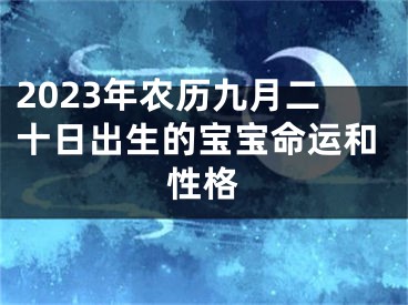 2023年农历九月二十日出生的宝宝命运和性格