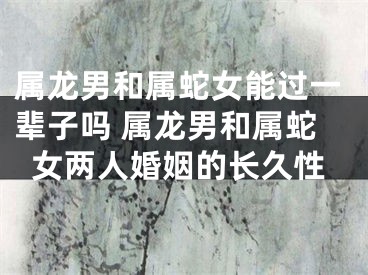 属龙男和属蛇女能过一辈子吗 属龙男和属蛇女两人婚姻的长久性