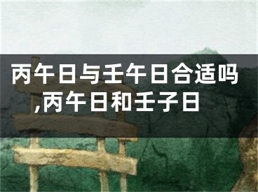 丙午日与壬午日合适吗,丙午日和壬子日