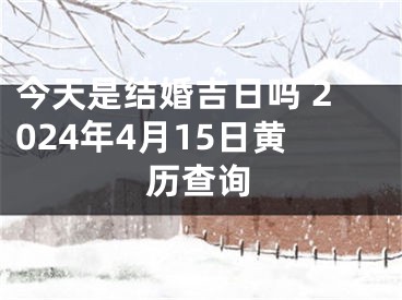 今天是结婚吉日吗 2024年4月15日黄历查询