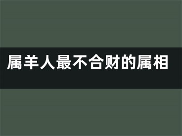 属羊人最不合财的属相