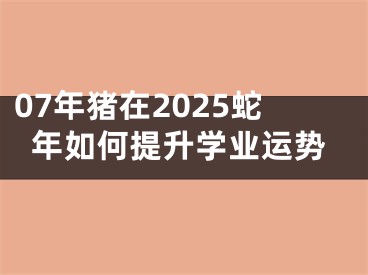 07年猪在2025蛇年如何提升学业运势