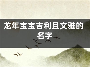龙年宝宝吉利且文雅的名字