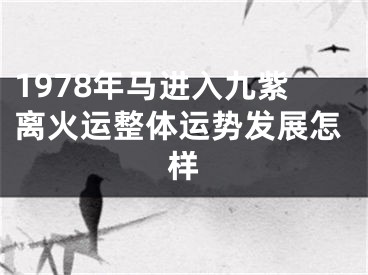 1978年马进入九紫离火运整体运势发展怎样