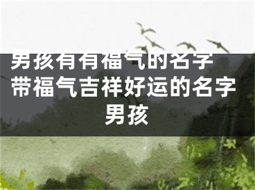 男孩有有福气的名字 带福气吉祥好运的名字男孩