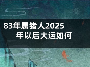 83年属猪人2025年以后大运如何