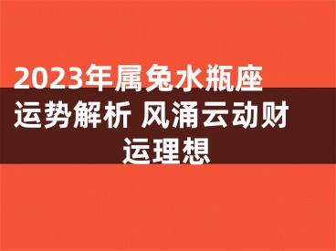 2023年属兔水瓶座运势解析 风涌云动财运理想