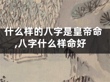 什么样的八字是皇帝命,八字什么样命好