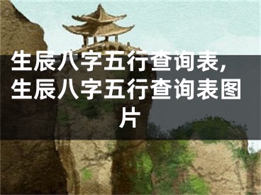生辰八字五行查询表,生辰八字五行查询表图片