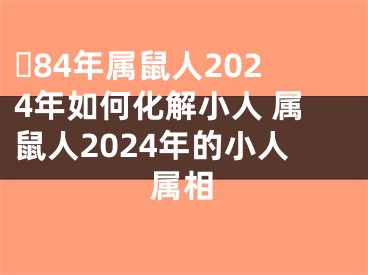 ​84年属鼠人2024年如何化解小人 属鼠人2024年的小人属相