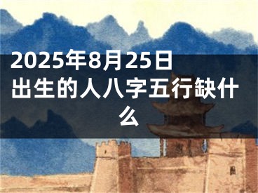 2025年8月25日出生的人八字五行缺什么