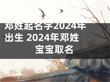 邓姓起名字2024年出生 2024年邓姓宝宝取名