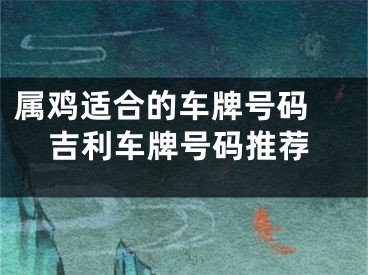 属鸡适合的车牌号码 吉利车牌号码推荐
