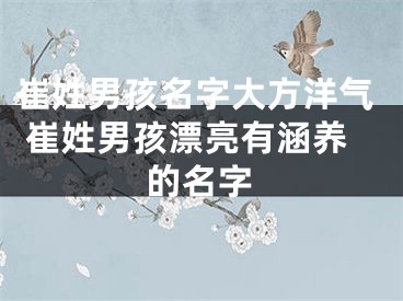 崔姓男孩名字大方洋气 崔姓男孩漂亮有涵养的名字