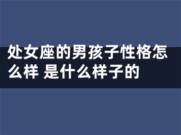 处女座的男孩子性格怎么样 是什么样子的 