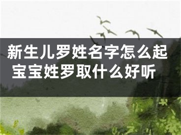 新生儿罗姓名字怎么起 宝宝姓罗取什么好听