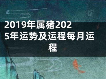 2019年属猪2025年运势及运程每月运程