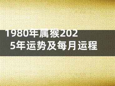 1980年属猴2025年运势及每月运程
