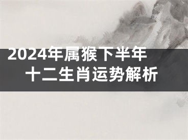 2024年属猴下半年十二生肖运势解析